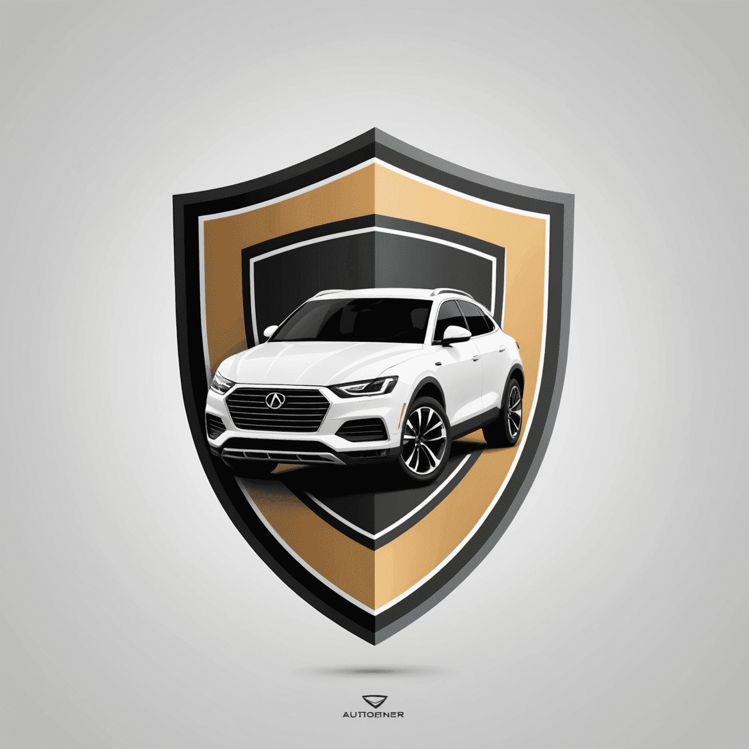 AutoDefender logo: Een modern en minimalistisch ontwerp met een gestileerde auto en een schild, wat veiligheid en bescherming symboliseert