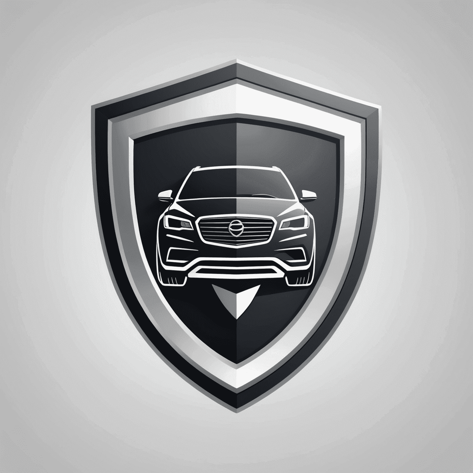 AutoDefender logo: Een modern en minimalistisch ontwerp met een gestileerde auto en een schild, wat veiligheid en bescherming symboliseert